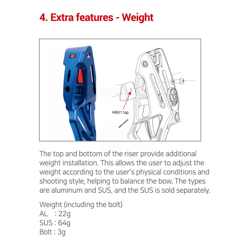 MK Archery XG 25" Recurve Riser